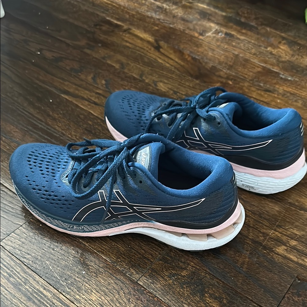 ASICS Women's Running Shoes - Navy and Pink